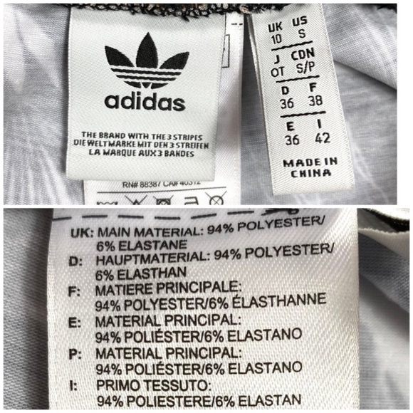 Adidas X-Farm Tropical Flower Leopard Waist Leggings Black and White - Picture 7 of 8